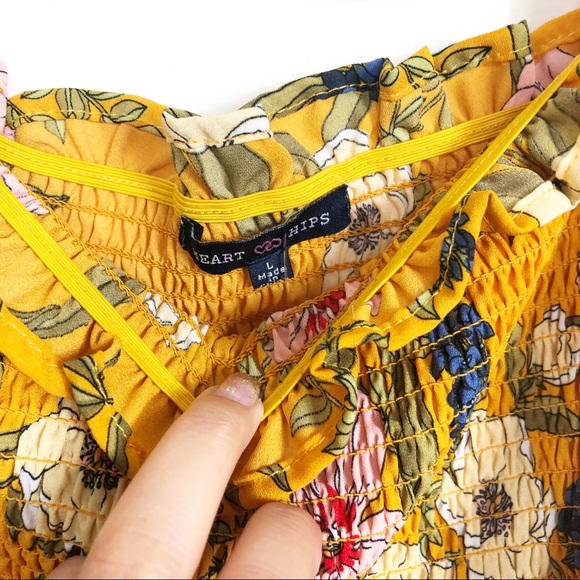 🌴New Heart Hips blouse flower size L - Picture 2 of 3